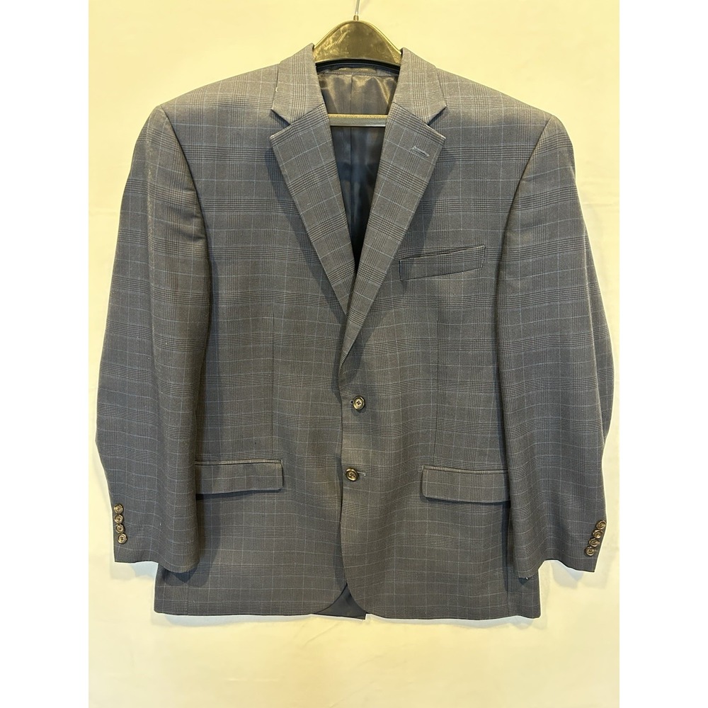 Lauren Ralph Lauren Men's Blazer‎ Sport Coat Gray Blue Plaid Size 44R